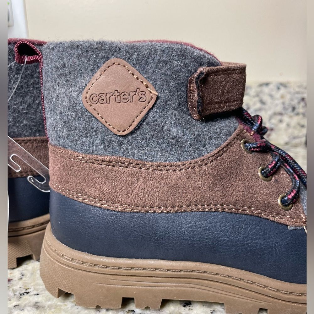 Carter's Navy Blue, Burgundy and Brown Kids Boots (Size: 3 Boys) *NEW* - Picture 12 of 12